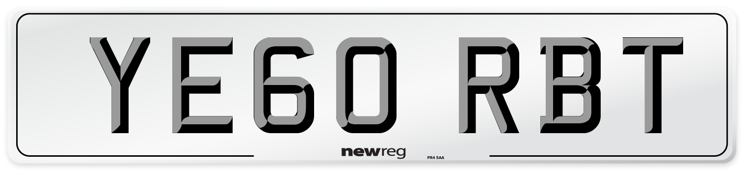YE60 RBT Number Plate from New Reg